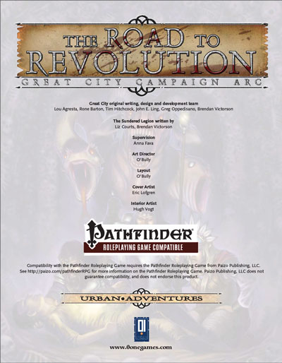 Road to Revolution: The Sundered Legion (PFRPG conv.)