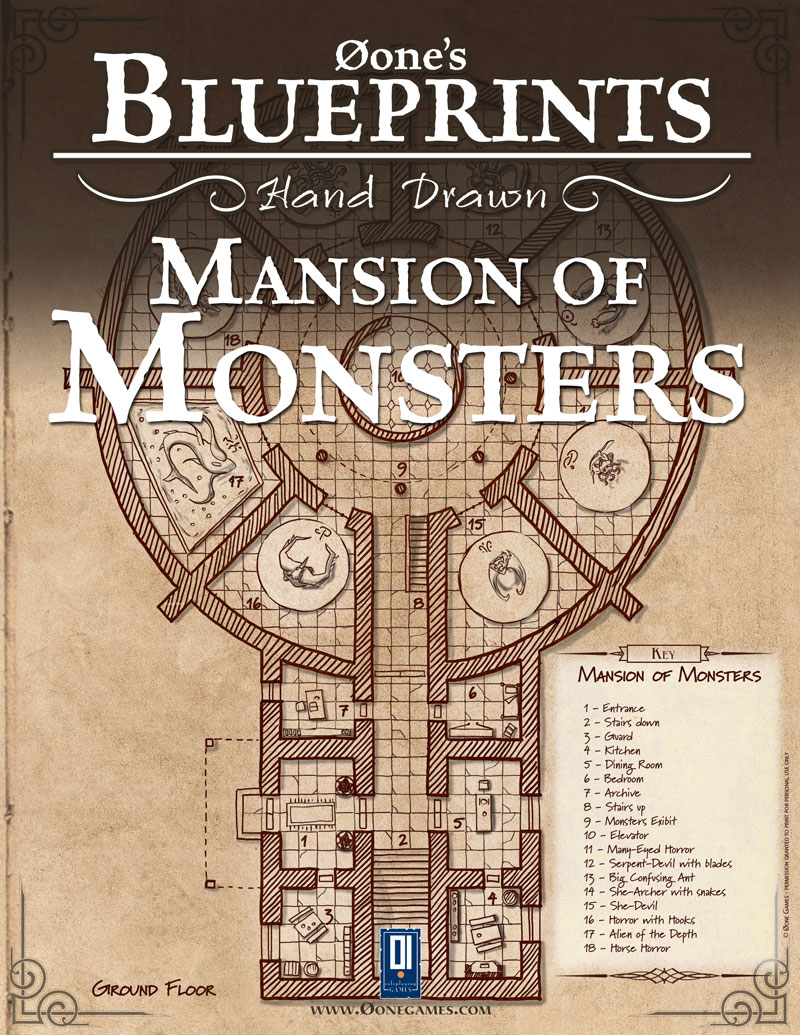 Øone\'s Blueprints - Hand Drawn – Black Wall: Mansion of Monsters